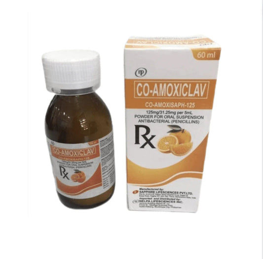 Co-Amoxiclav 228.5mg/5ml (Amoxicillin + Clavulanic Acid 200/28.5mg.) Suspension 60ml  x1