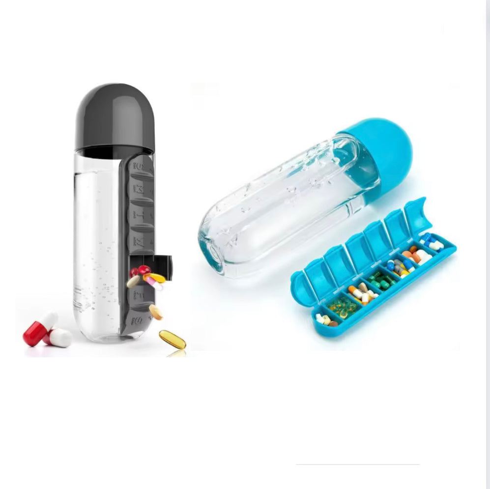 2 in 1 Bottle and  7 Days Weekly Pill Case Medicine Tablet Dispenser Organizer x 1 (Cebu Order Delivery Only for Now)