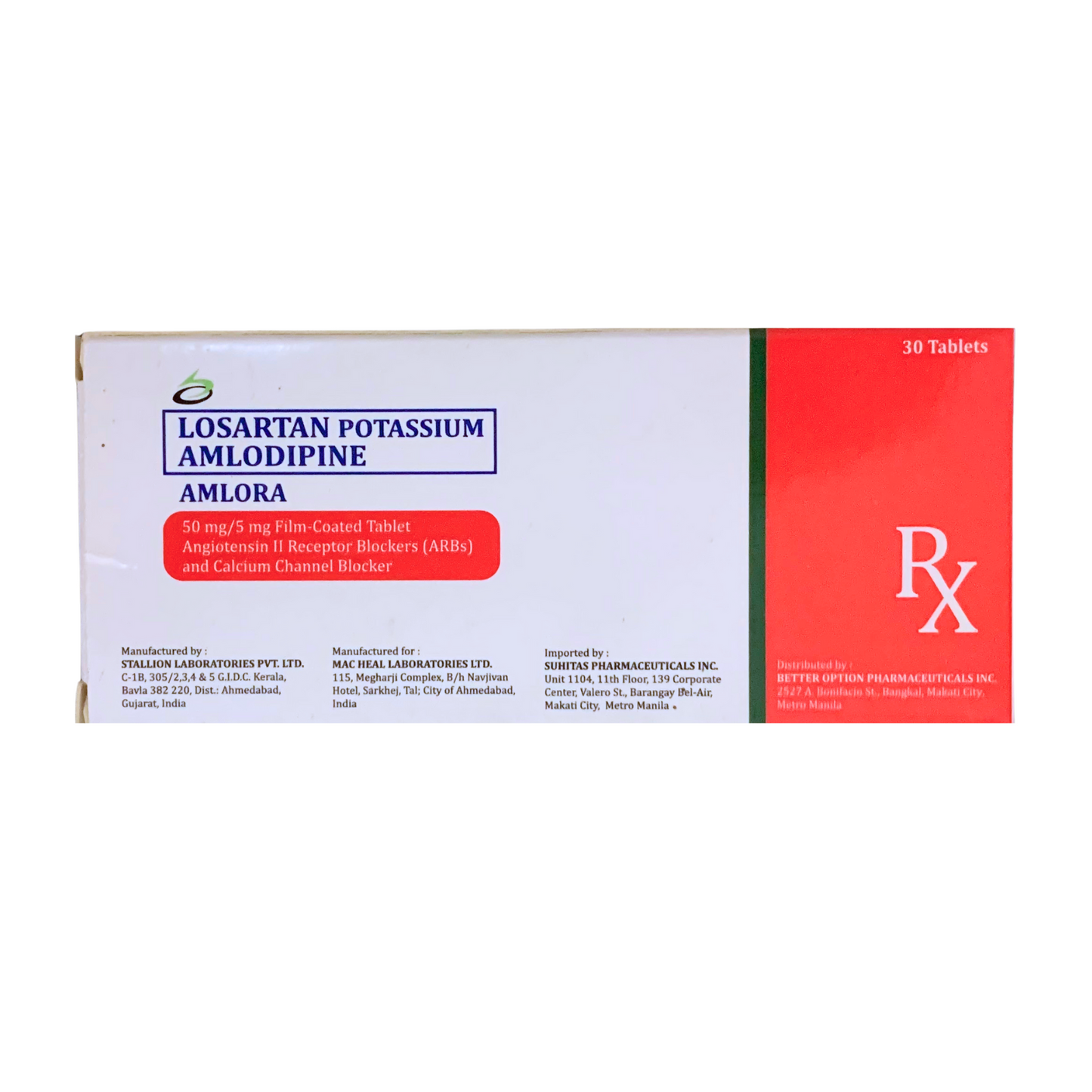 Losartan+Amlodipine 50mg/5mg Tablet x 1
